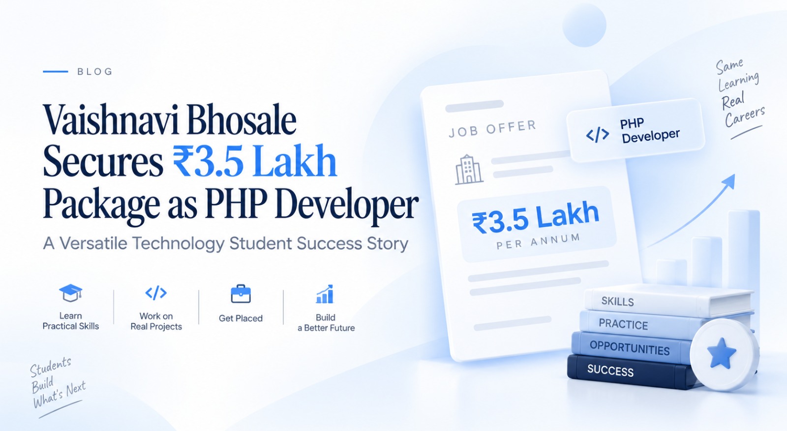 Vaishnavi Bhosale Secures ₹3.5 Lakh Package as PHP Developer | Versatile Technology Student Success Story
